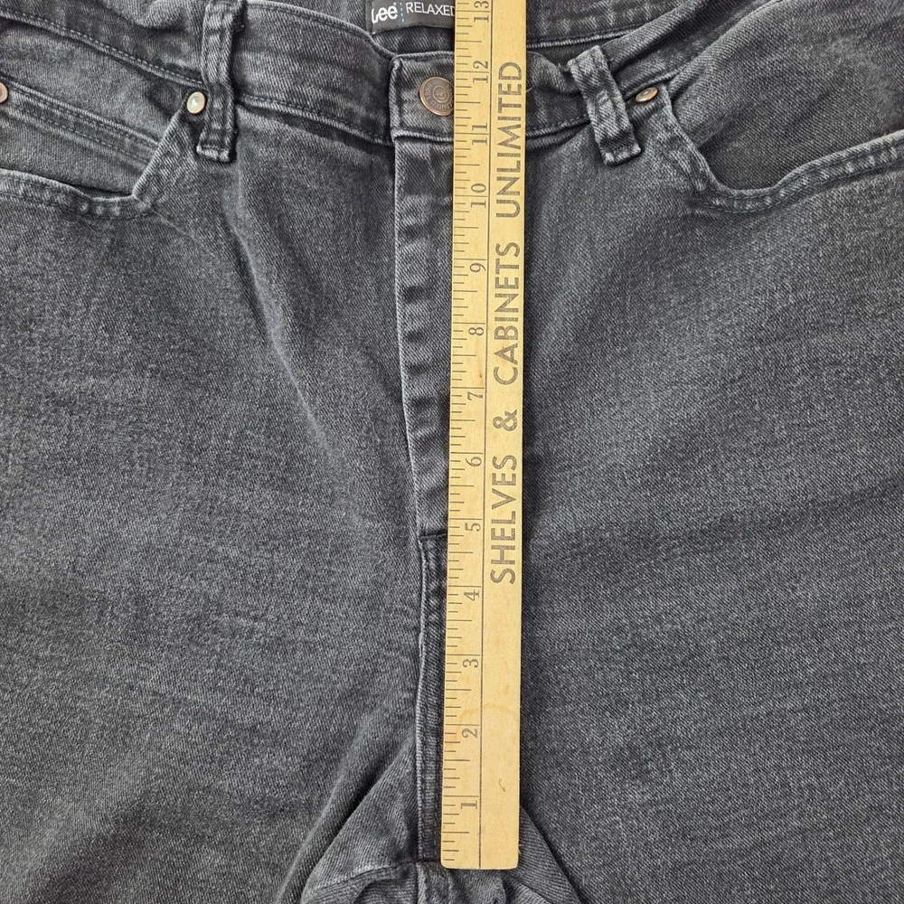 Lee Jeans Women‎ 16 Medium Black Relaxed Fit Straight Leg Denim Excellent